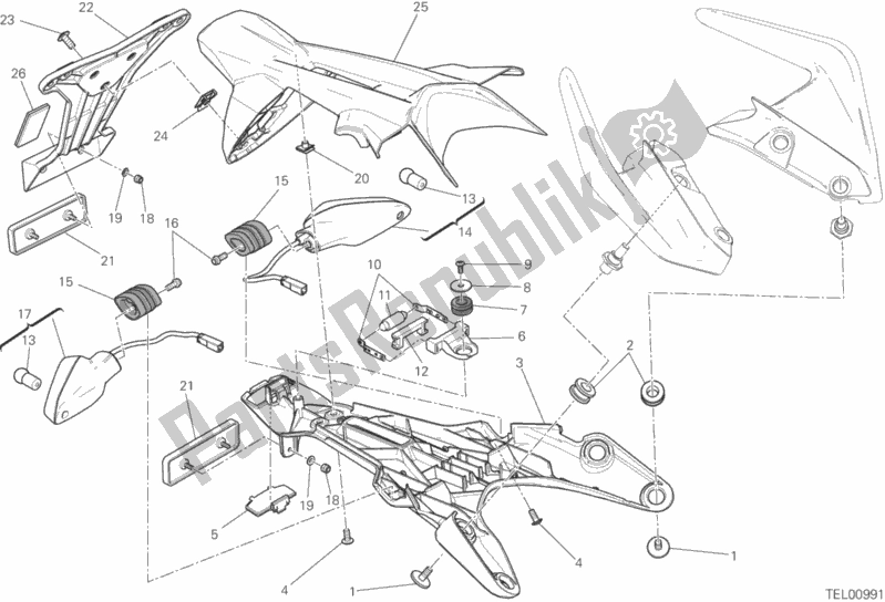 All parts for the 28b - Plate Holder of the Ducati Monster 821 Dark Thailand 2016